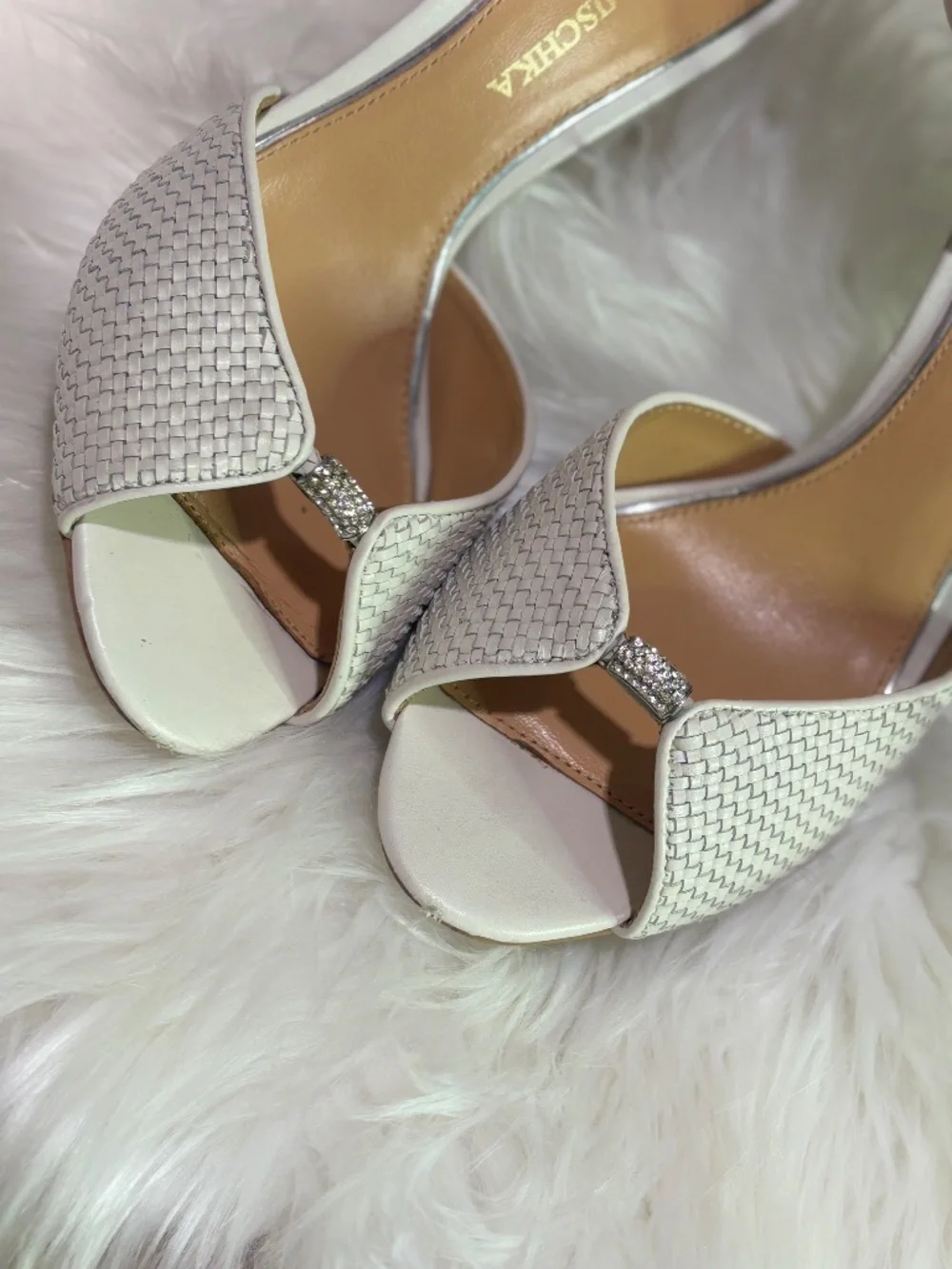 EUC [Badgley Mischka] Woven Open Toe 4